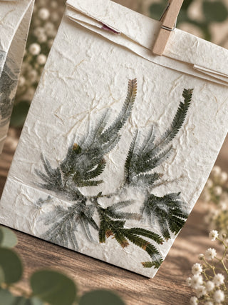 Handmade Botanical Imprint Gift Bag | 12 Pieces – Perfect Gift Add-On