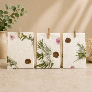 Handmade Botanical Imprint Gift Bag | 12 Pieces – Perfect Gift Add-On