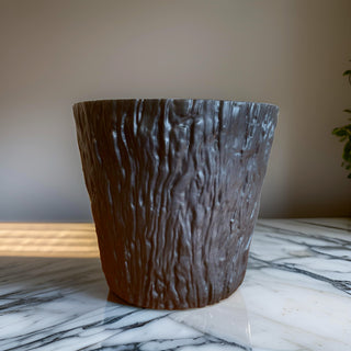 Textured Black Plant Pot