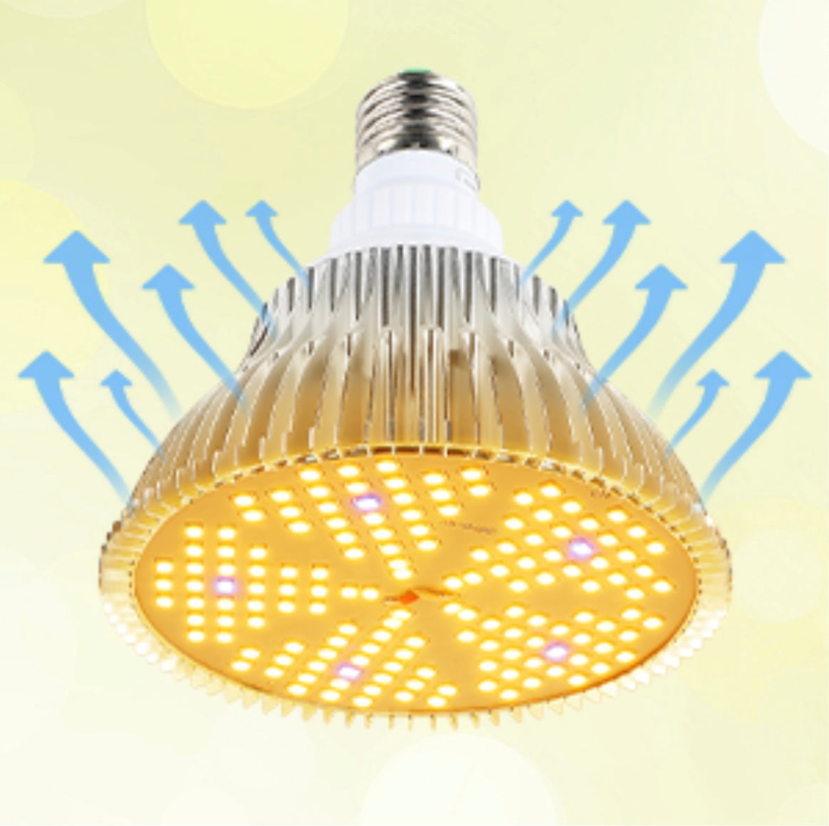 yellow grow light bulb Sunlike "Grow Light" Bulb, Full Spectrum LED Light for Indoor Plants. 100W 150 LEDs Grow Light Bulb for all Indoor Plants types – ROUGE 'N' LOVE ™