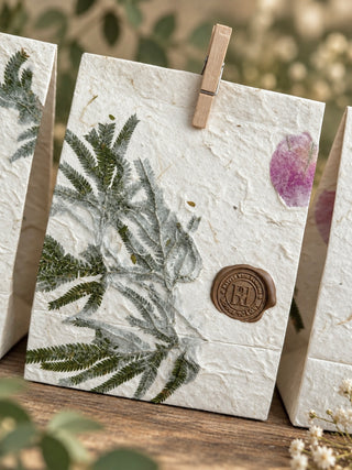 Handmade Botanical Imprint Gift Bag | 12 Pieces – Perfect Gift Add-On