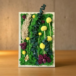 Wall Art Golden Botanica | Handmade Miniature Moss Frame