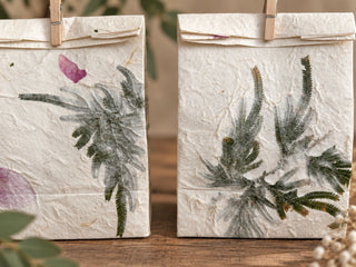 Handmade Botanical Imprint Gift Bag | 12 Pieces – Perfect Gift Add-On
