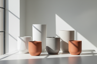 empty elegant indoor planters