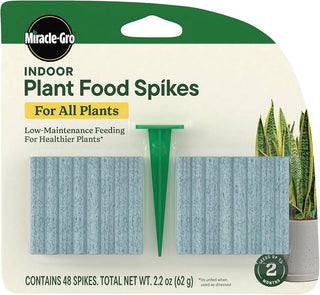 Miracle-Gro Indoor Plant Food Spikes 6-12-6 fertilizer for indoor houseplants.