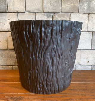 Textured Black Plant Pot