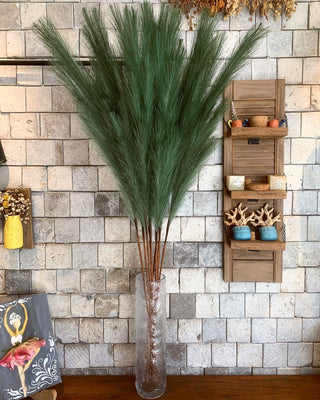 Faux Green Feather Decor